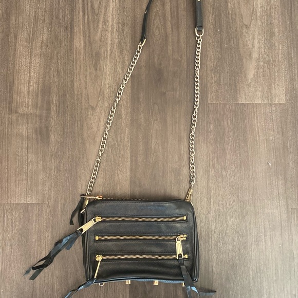 Rebecca Minkoff Mini 5 Zip - Black & Gold - Picture 2 of 8